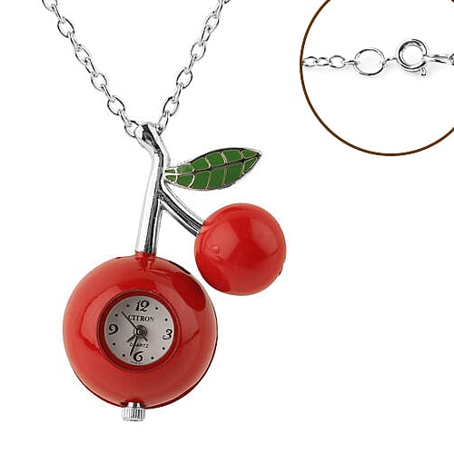 Thomas Calvi - Red Cherry Pocket Watch With Chain