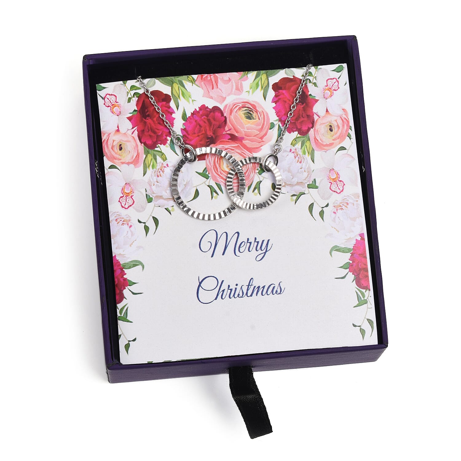 Platinum Overlay Sterling Silver Inter-Loop Necklace (Size 18)