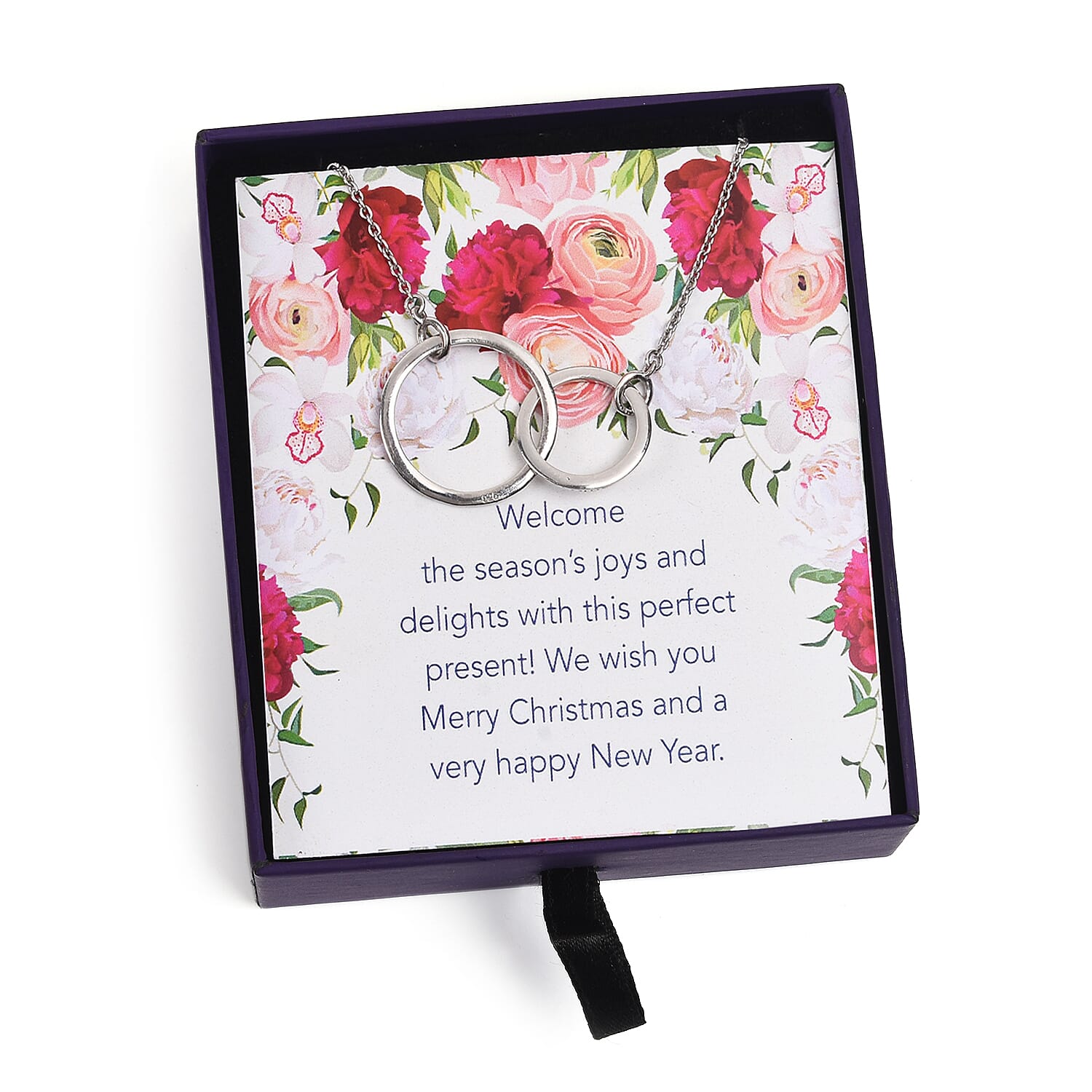 Platinum Overlay Sterling Silver Inter-Loop Necklace (Size 18)