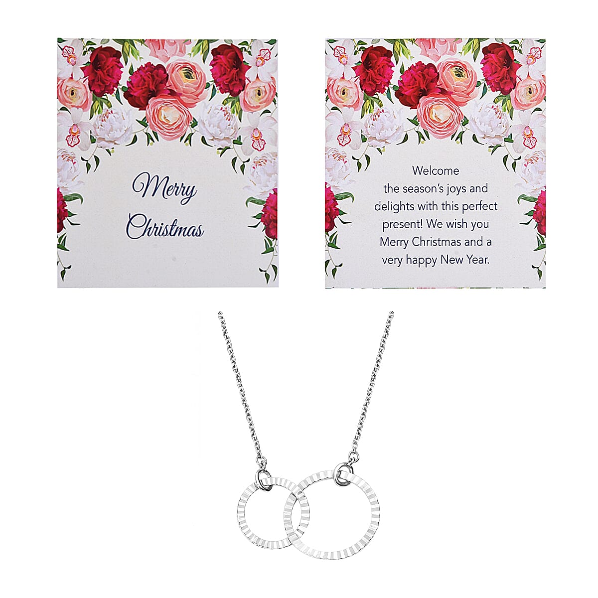 Platinum Overlay Sterling Silver Inter-Loop Necklace (Size 18)