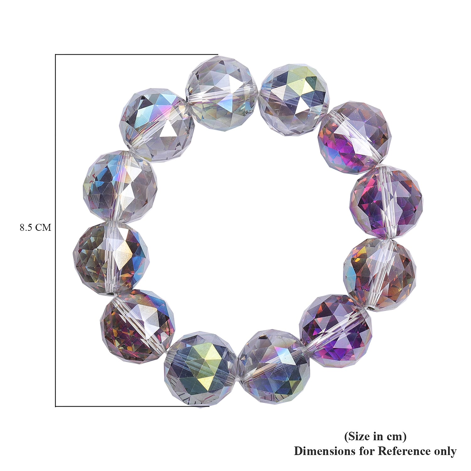 Simulated Mystic Topaz Stretchable Beads Bracelet (Size - 7)