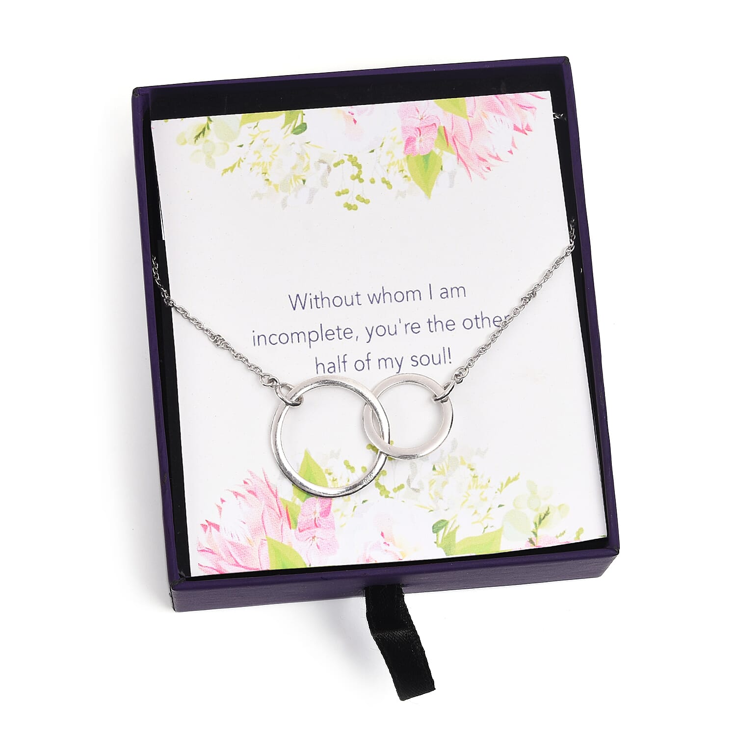 Platinum Overlay Sterling Silver Inter-Loop Necklace (Size 18)