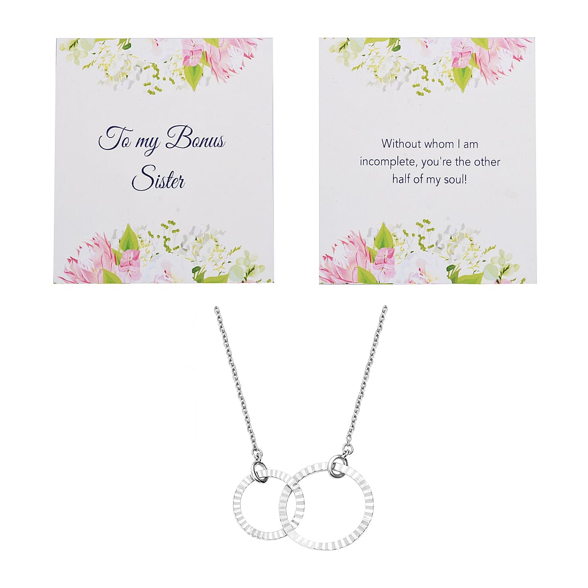 Platinum Overlay Sterling Silver Inter-Loop Necklace (Size 18)