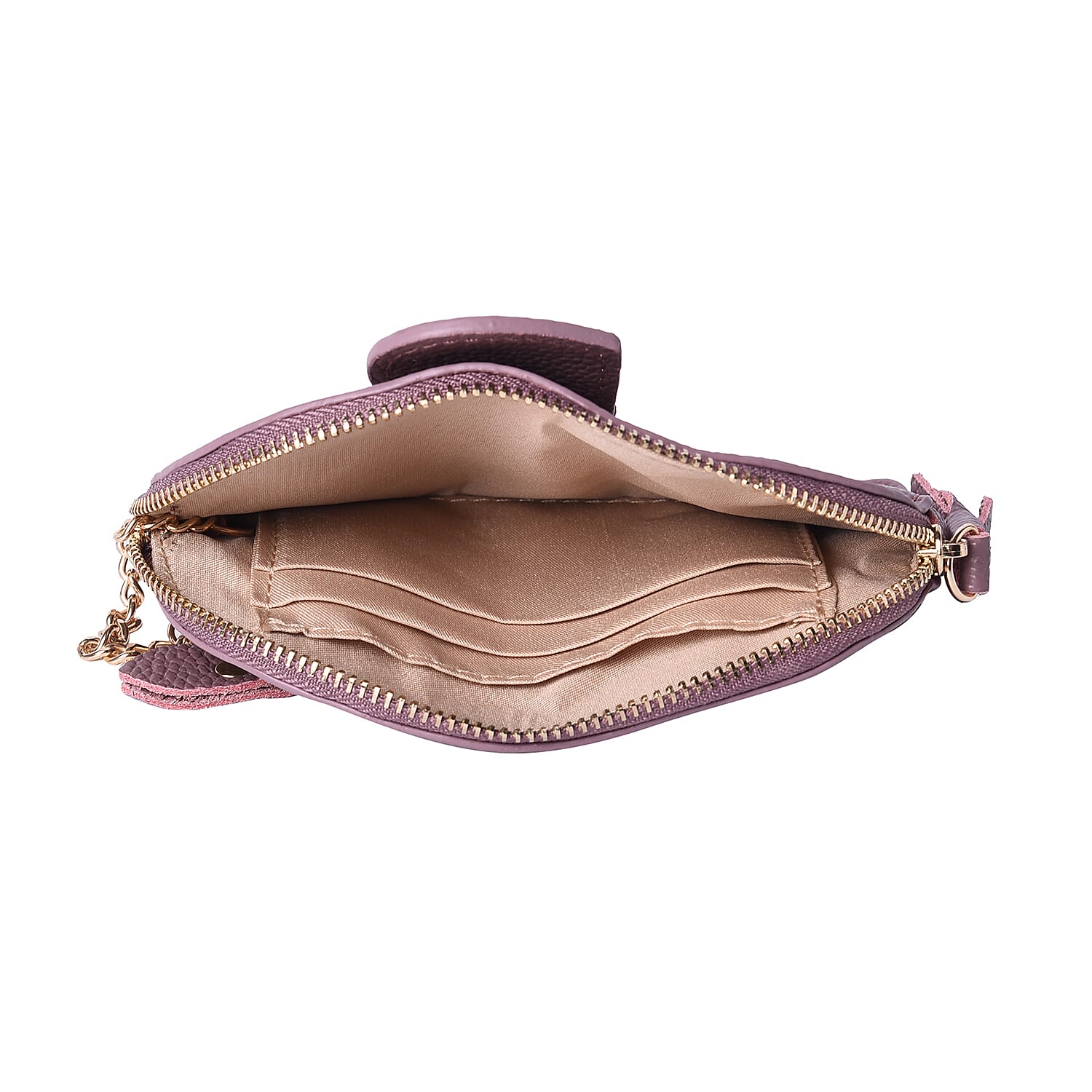 SENCILLEZ 100% Genuine Leather RFID Wallet (14x11cm) with Tassel - Light Purple