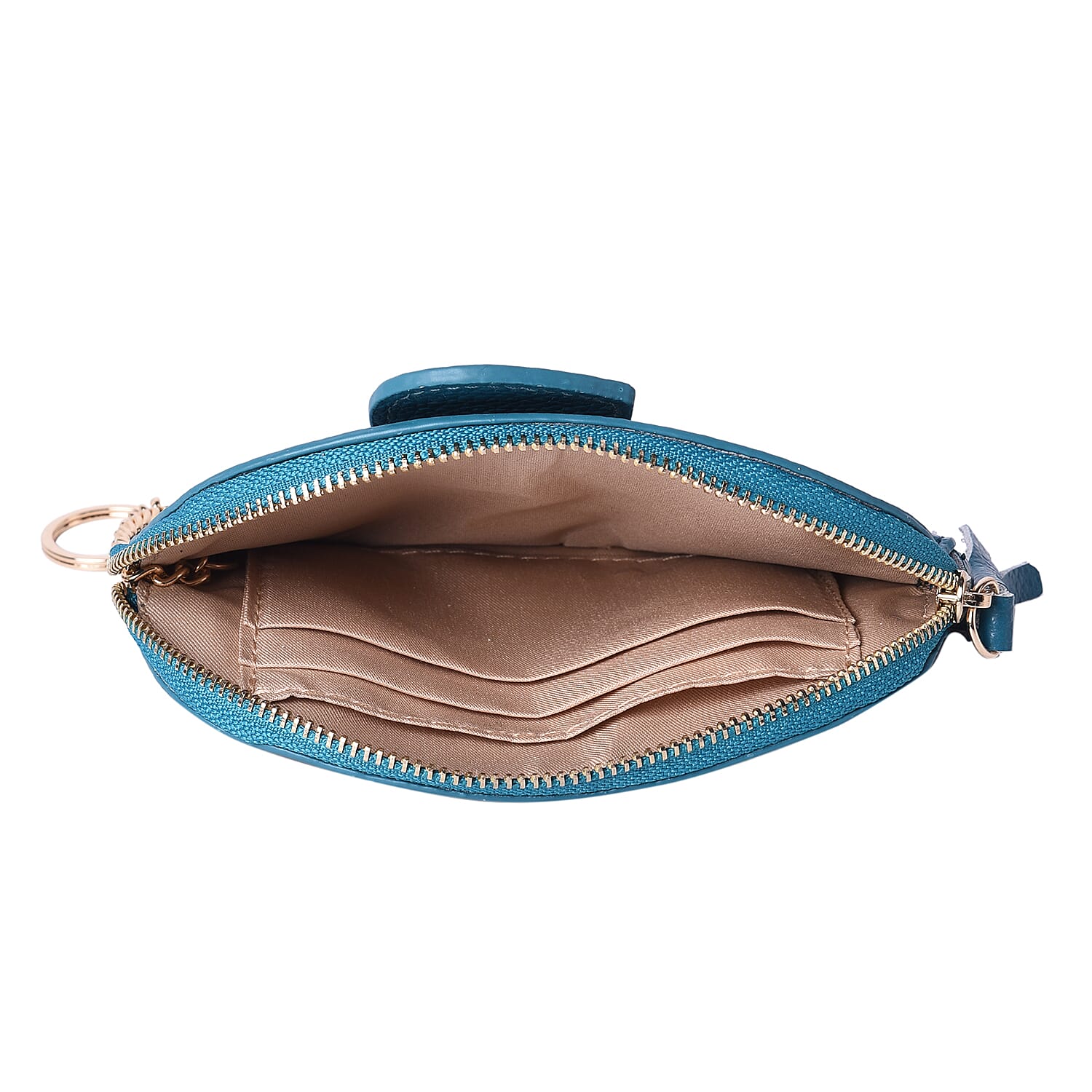 SENCILLEZ 100% Genuine Leather RFID Wallet (14x11cm) with Tassel - Teal