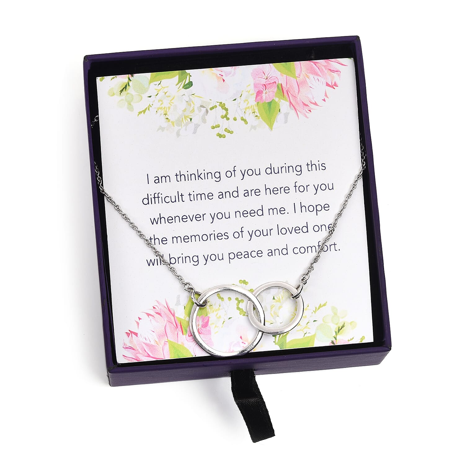 Platinum Overlay Sterling Silver Inter-Loop Necklace (Size 18)