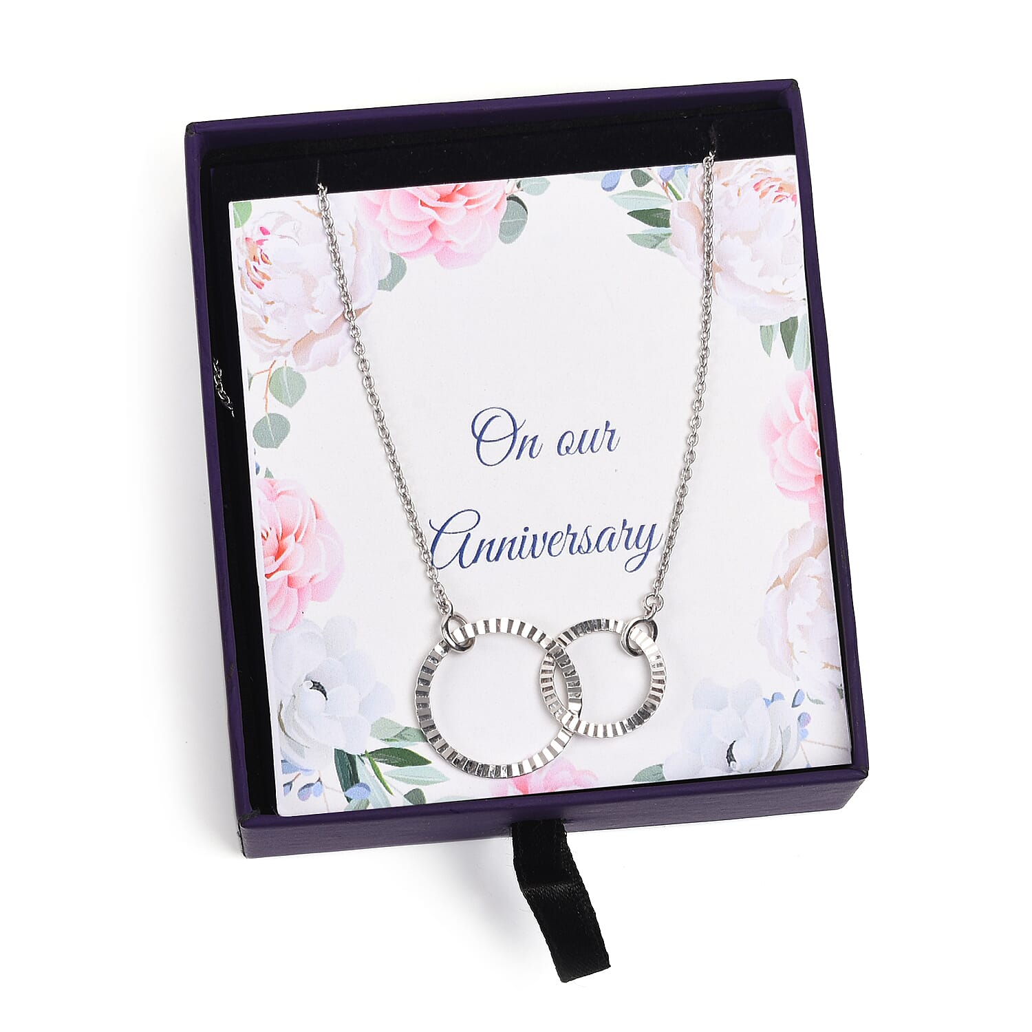 Platinum Overlay Sterling Silver Inter-Loop Necklace (Size 18)