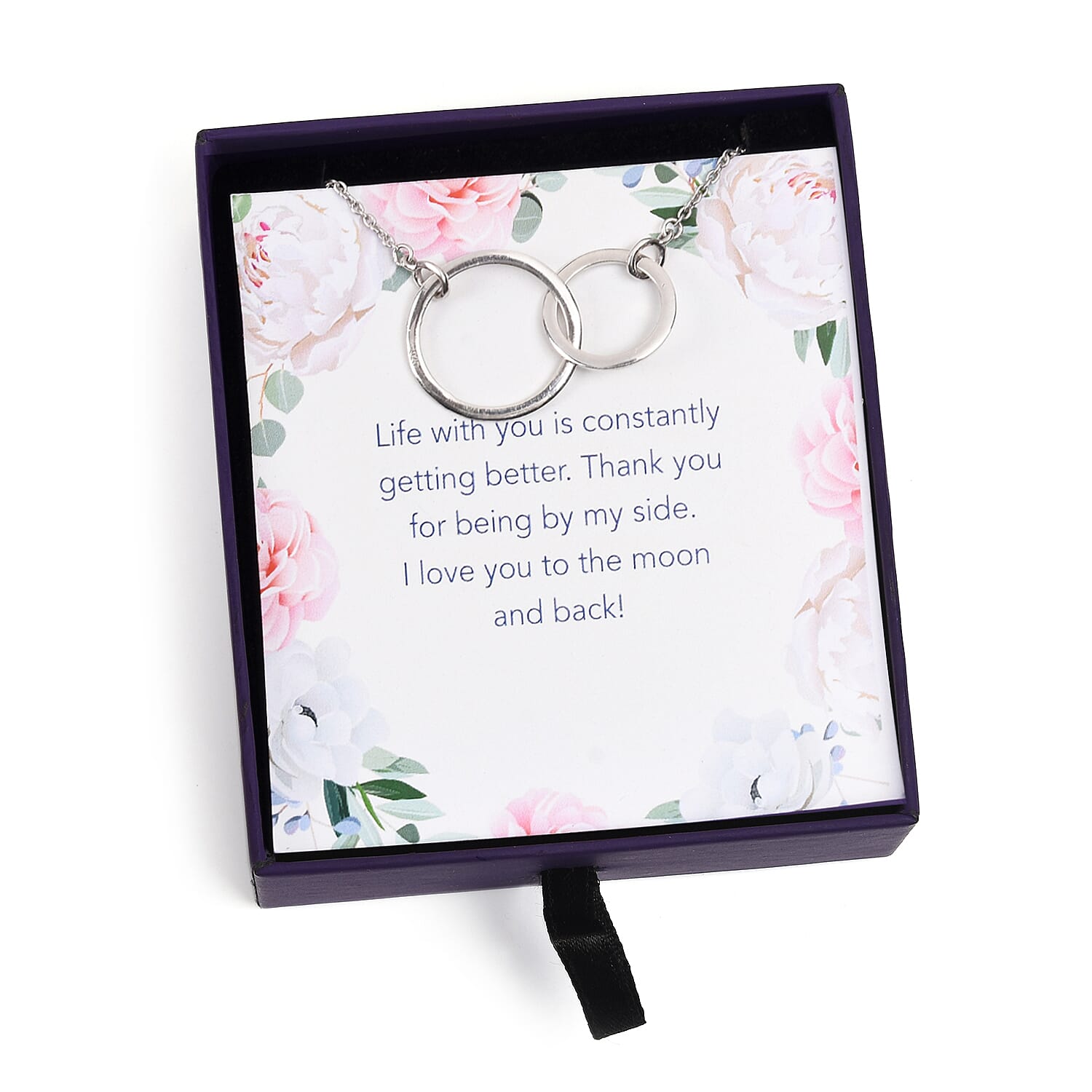 Platinum Overlay Sterling Silver Inter-Loop Necklace (Size 18)