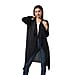 Marigold Lotus: 100% Cotton Knit Long Sleeve Waterfall Cardigan in Black 