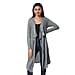 Marigold Lotus: 100% Cotton Knit Long Sleeve Waterfall Cardigan in Steel Grey - XS (UK Size 8)