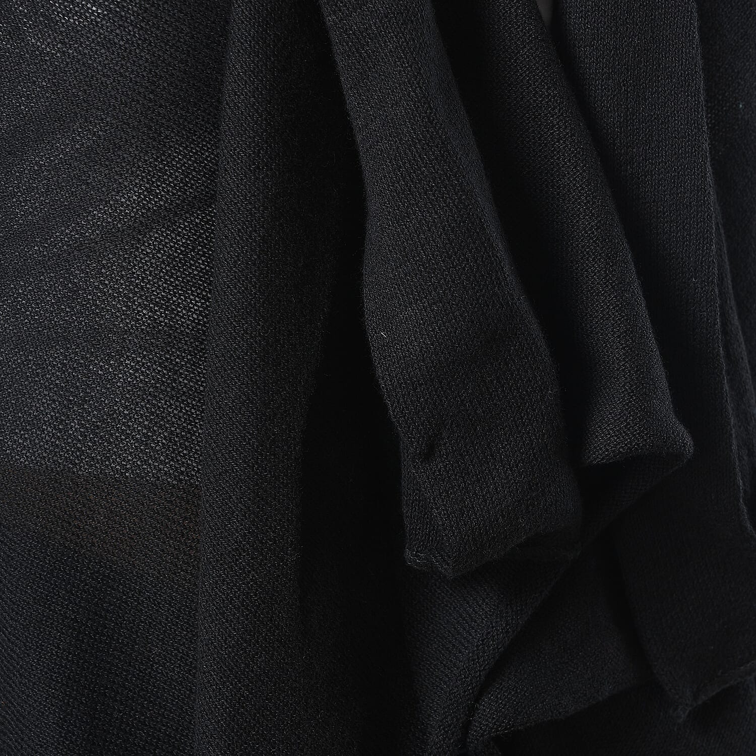 Marigold Lotus- 100% Cotton Knit Long Sleeve Waterfall Cardigan in Black; L-XL (UK Size 16-20)