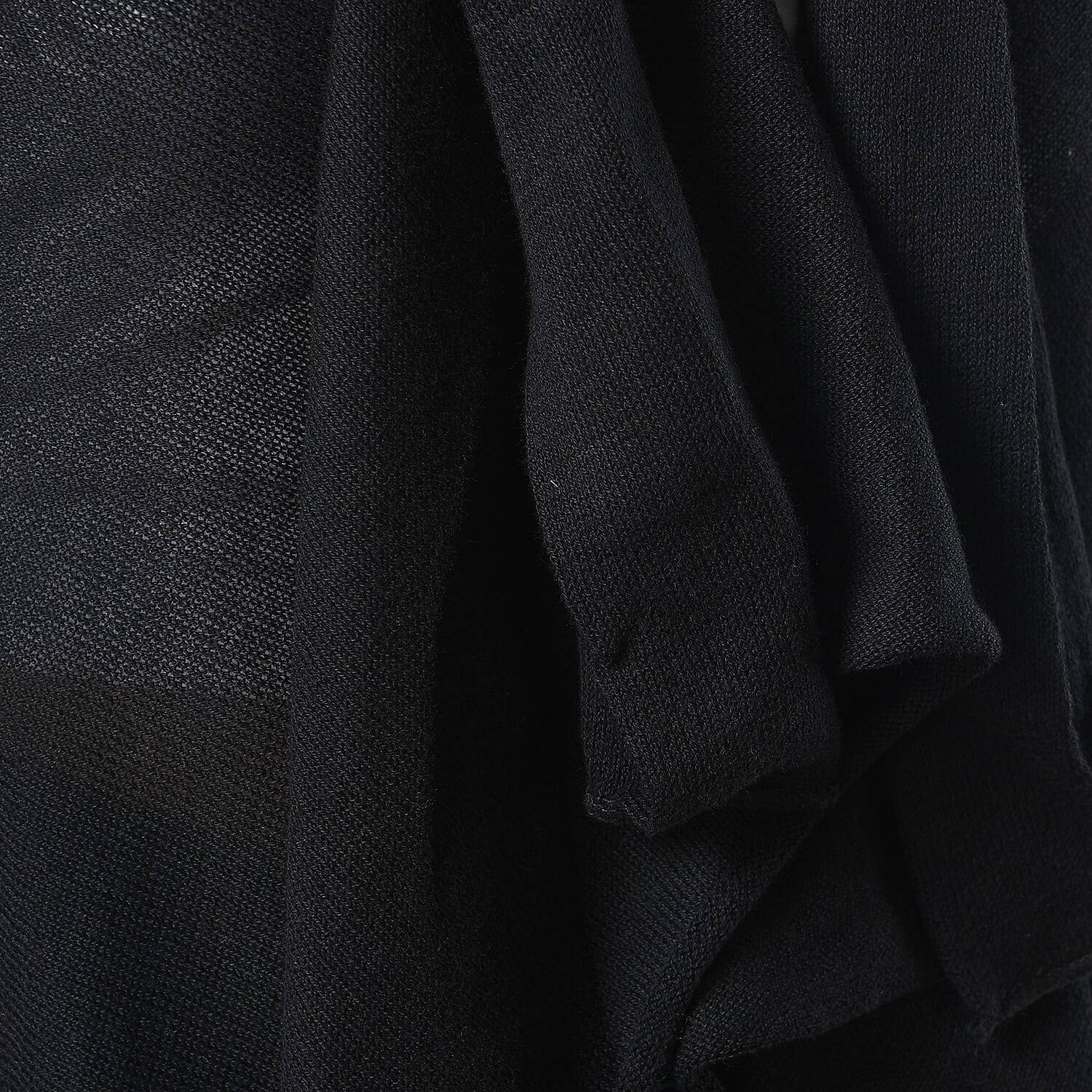 Marigold Lotus: 100% Cotton Knit Long Sleeve Waterfall Cardigan in Black