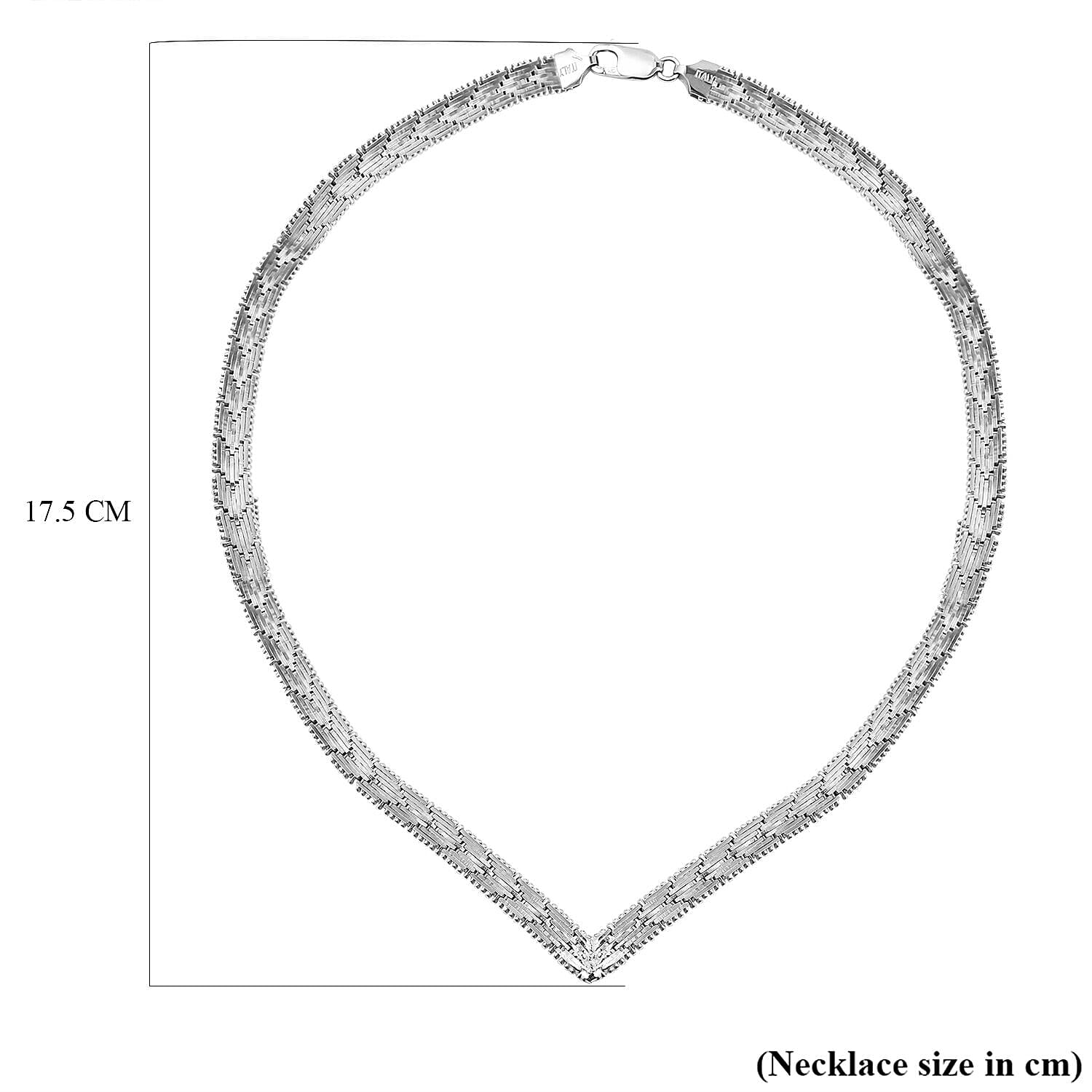 Viale Argento Rhodium Overlay Sterling Silver Riccio Necklace (Size 18), Silver Wt. 36.76 Gms