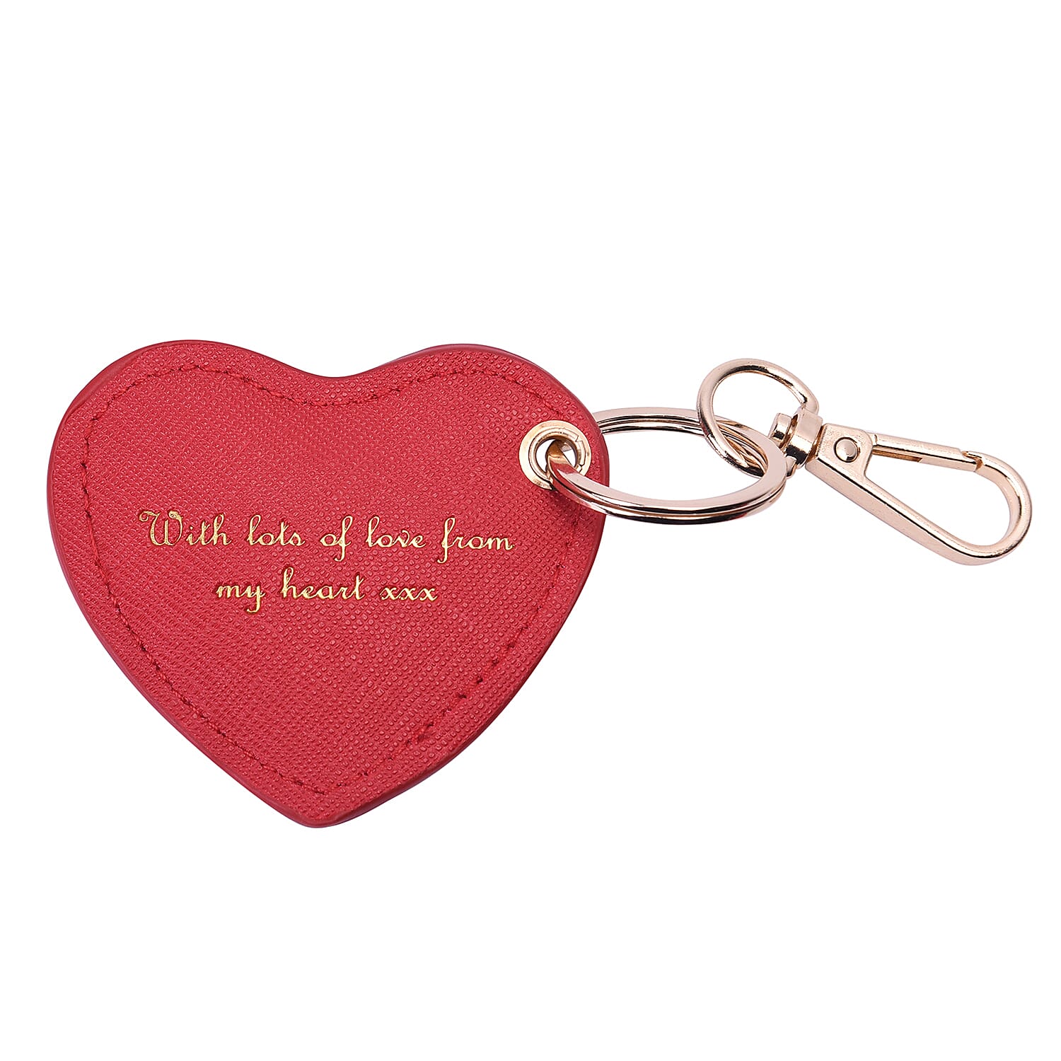 Christmas Edition 100% Genuine Leather Alphabet Red Heart Handbag Charm/Key Chain - B