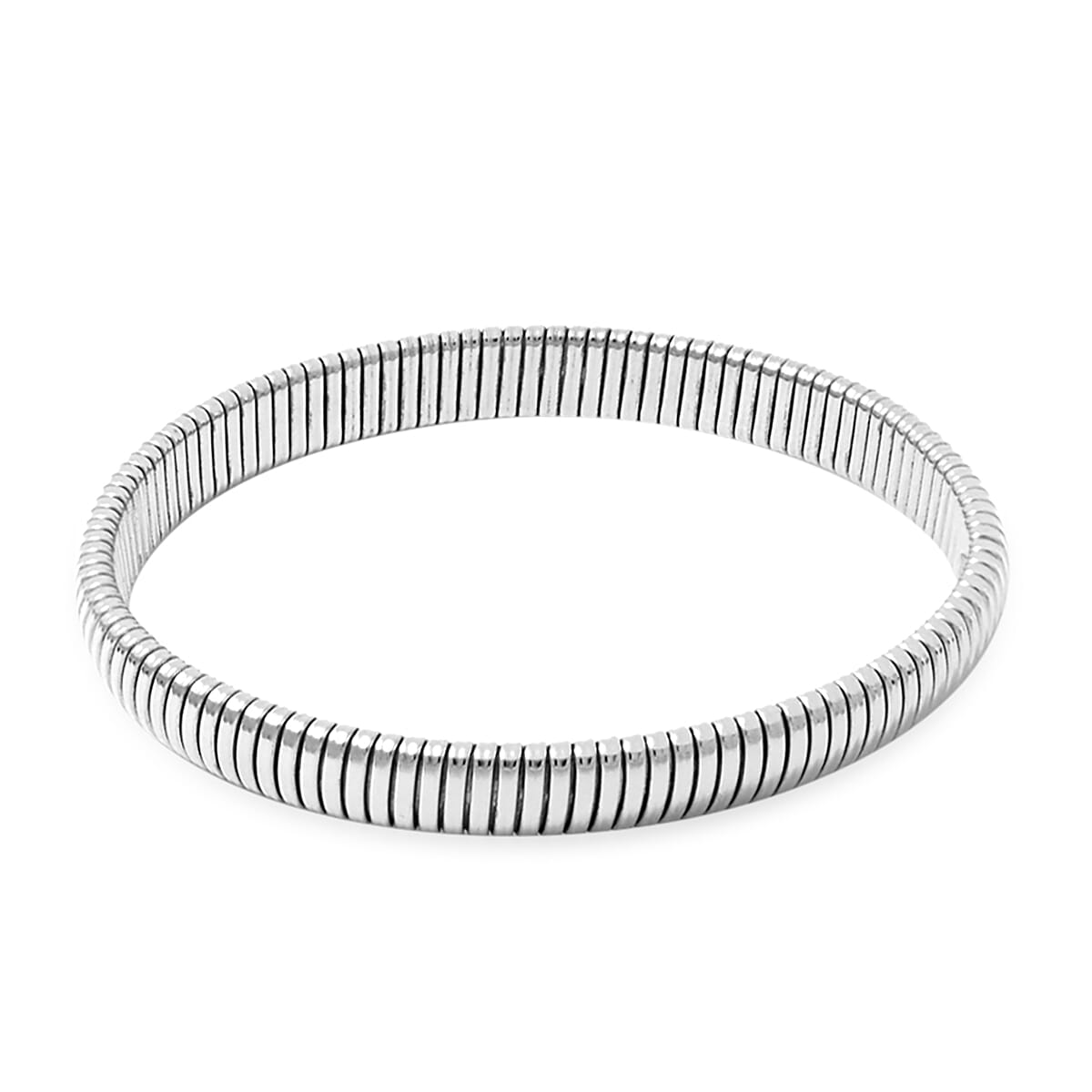 Viale Argento Rhodium Overlay Sterling Silver Bracelet (Size 8)