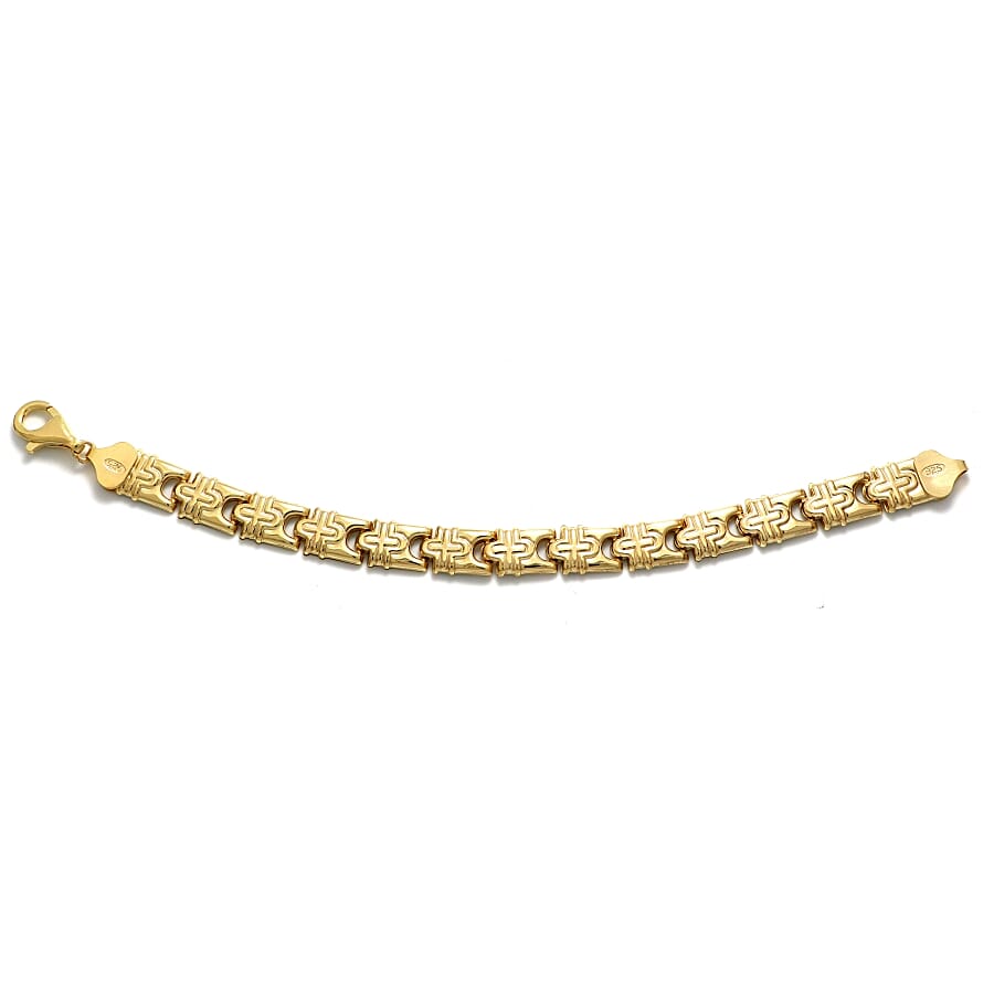 Viale Argento Yellow Gold Overlay Sterling Silver Bracelet (Size 7.5)