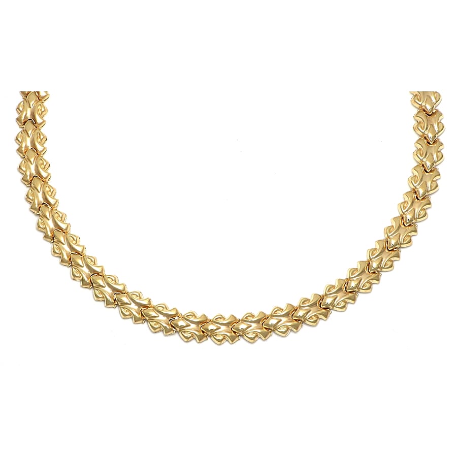 Viale Argento Yellow Gold Overlay Sterling Silver Clover Necklace (Size 18)