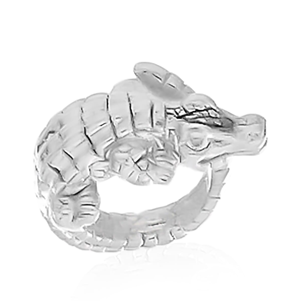 Viale Argento Sterling Silver Crocodile Ring