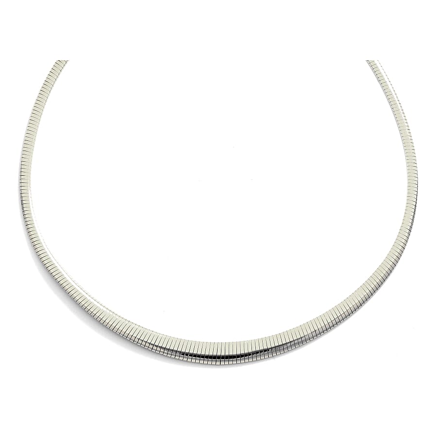 Viale Argento Rhodium Overlay Sterling Silver Necklace (Size 18)