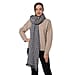 Close Out Deal LA MAREY Super Soft 100% Wool Shawl in Grey Houndstooth Pattern with Tassels (200x69+5cm)
