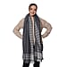 Close Out Deal LA MAREY Super Soft 100% Wool Shawl in Dark Grey Houndstooth Border Pattern with Tassels (200x70+5cm)