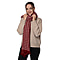 Close Out Deal LA MAREY Super Soft 100% Wool Shawl in Burgundy Houndstooth Border Pattern with Tassels (200x70+5cm)