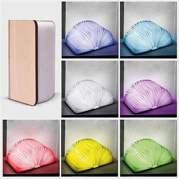 Rechargeable Folding Led Book Lamp With 7 Colour Night Light 6009663