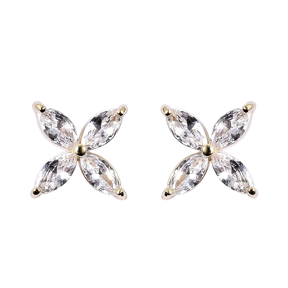 Simulated Diamond Ear Cuffs and Studs (with Push Back) in Gold Tone