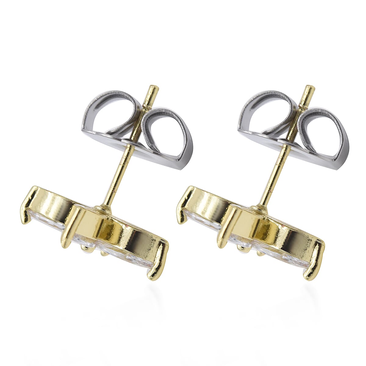 Simulated Diamond Ear Cuffs and Studs (with Push Back) in Gold Tone