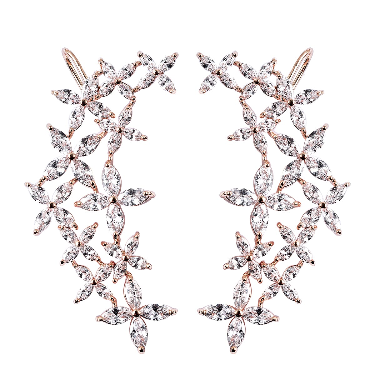 Simulated Diamond Ear Cuff and Studs