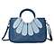 100% Genuine Leather Satchel Bag with Detachable Shoulder Strap - Light Blue
