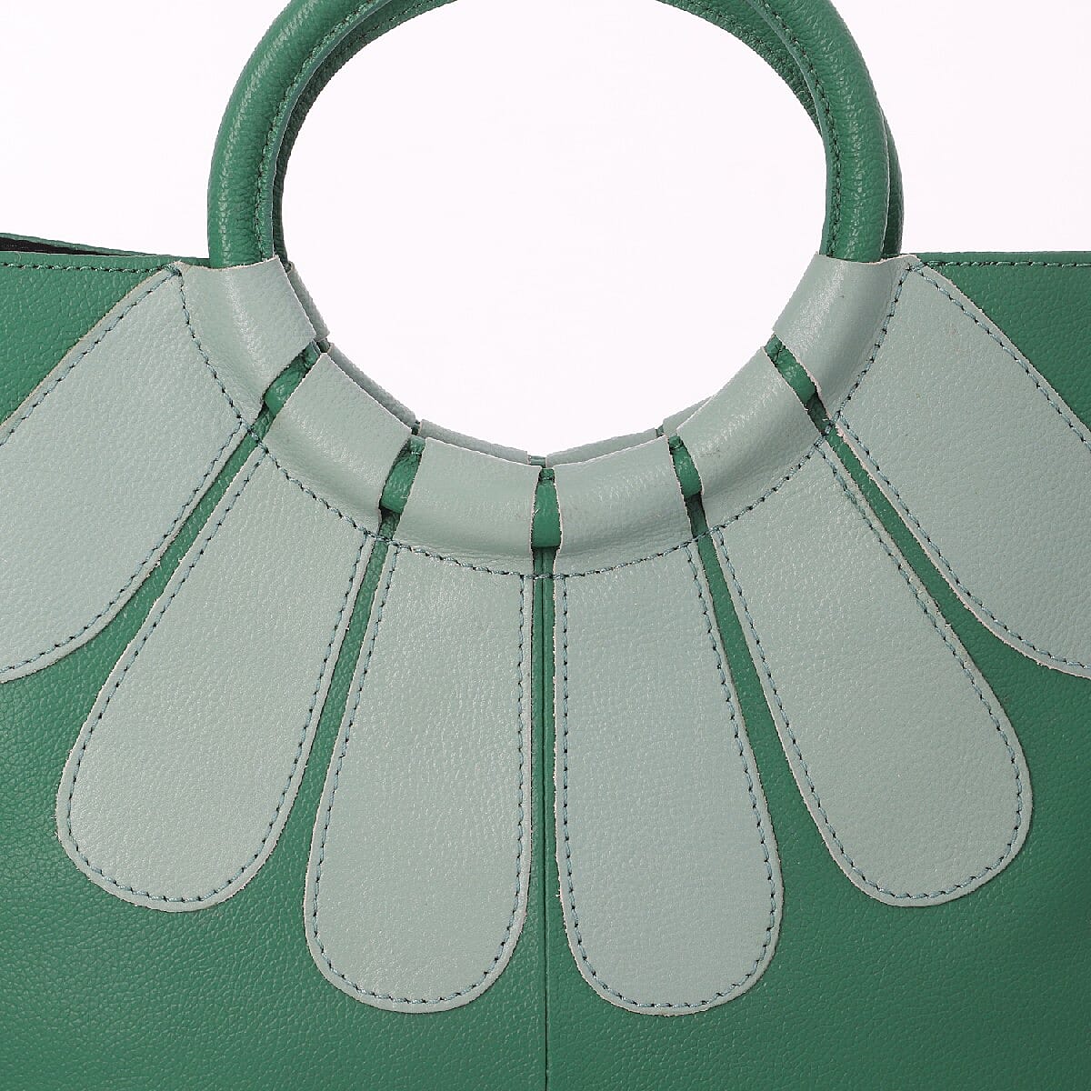 100% Genuine Leather Satchel Bag  with Detachable Shoulder Strap (Size 35x24x9 Cm) - Dark Green