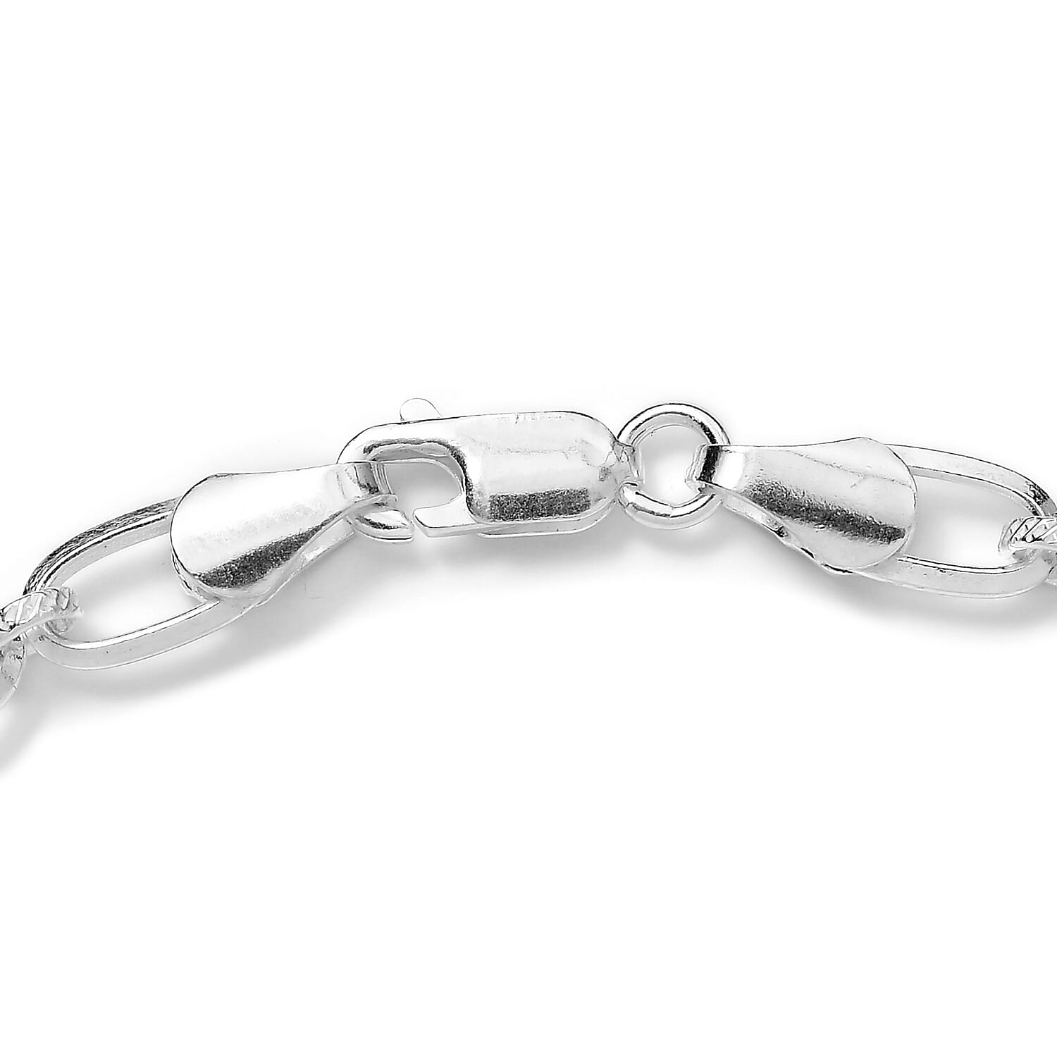 Sterling Silver Link and Rope Bracelet (Size 7.5), Silver Wt. 12.35 Gms