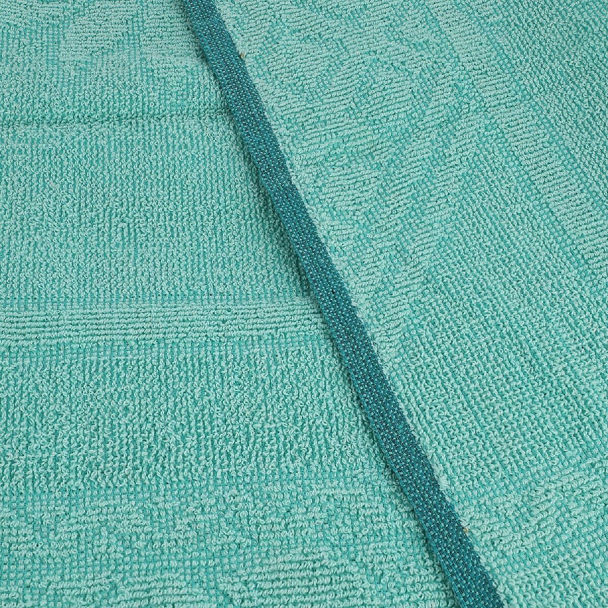 Set of 2 - 100% Cotton Embroidered Terry Bath Towel (Size:130X70 CM cms)- Teal Blue