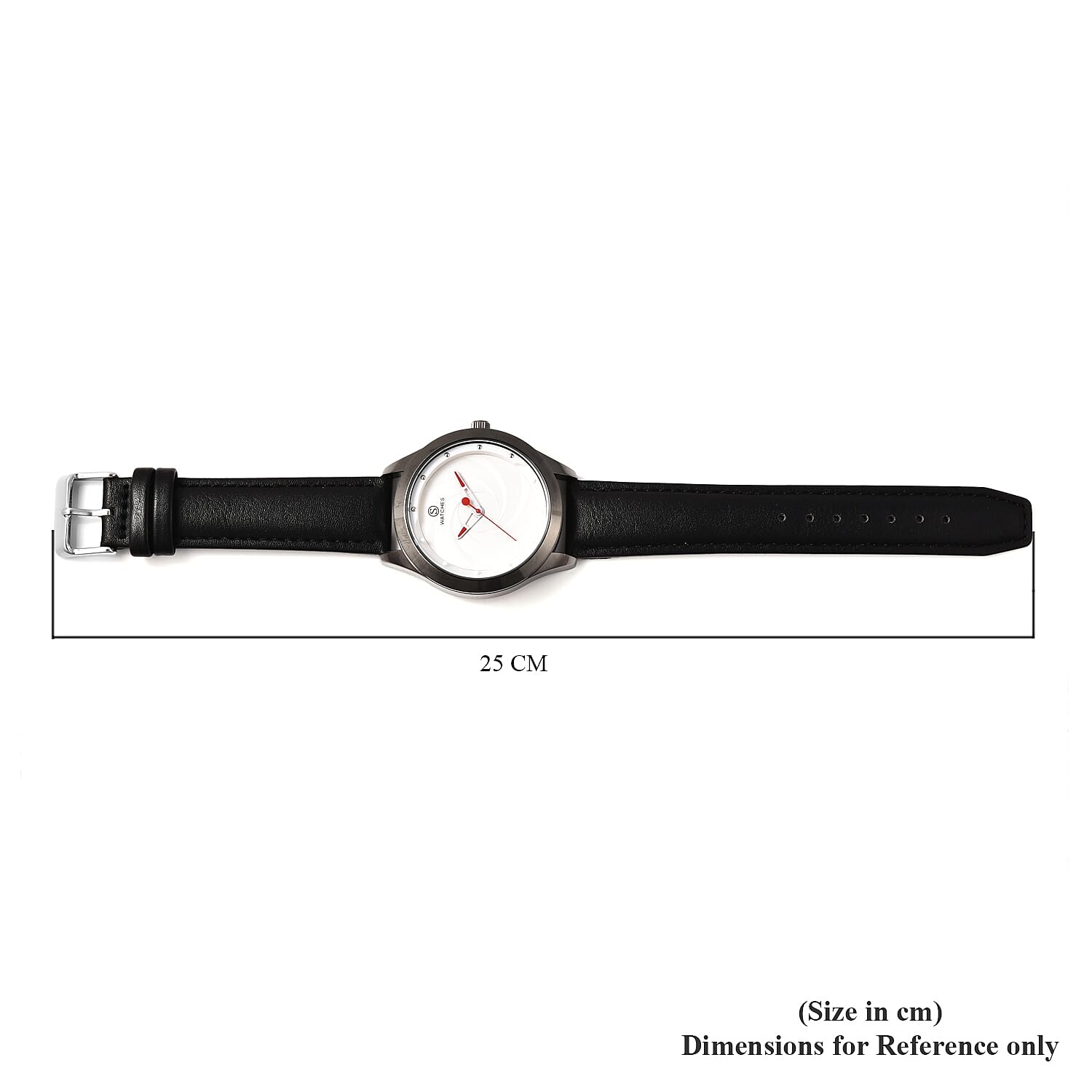 STRADA Japanese Movement Watch with Black Strap in Silver Tone