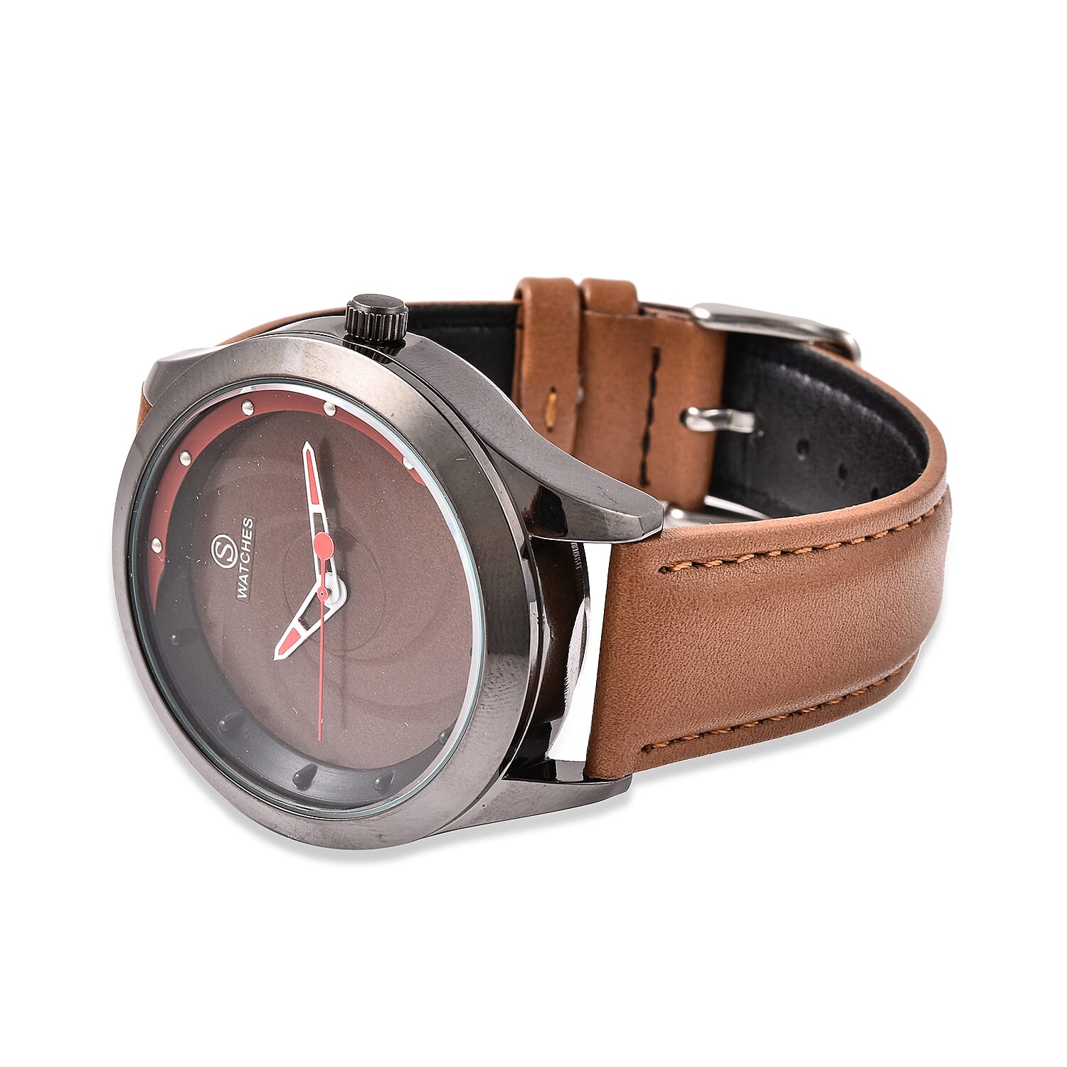 STRADA Japanese Movement Watch with Coffee Strap