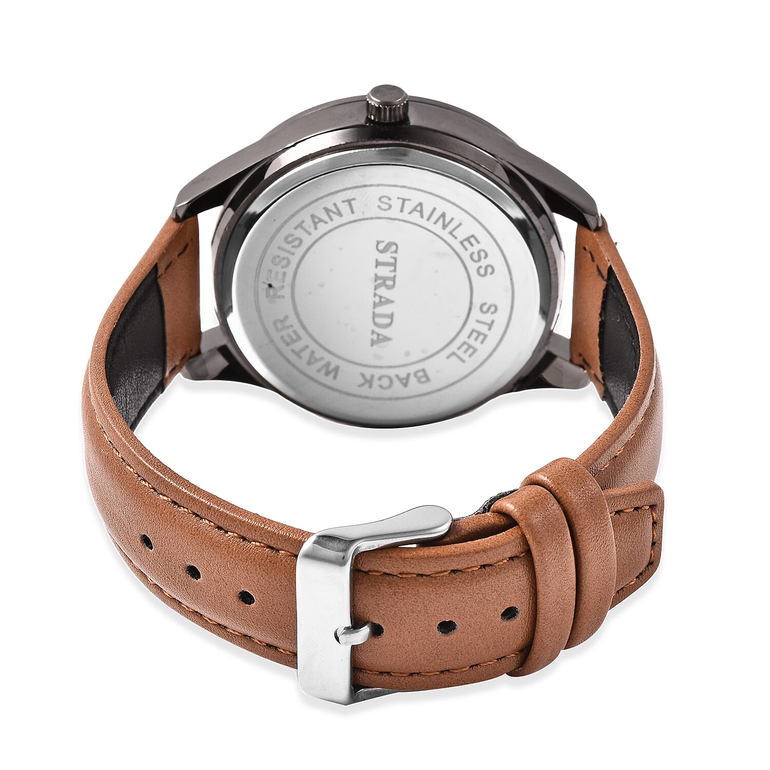 STRADA Japanese Movement Watch with Coffee Strap