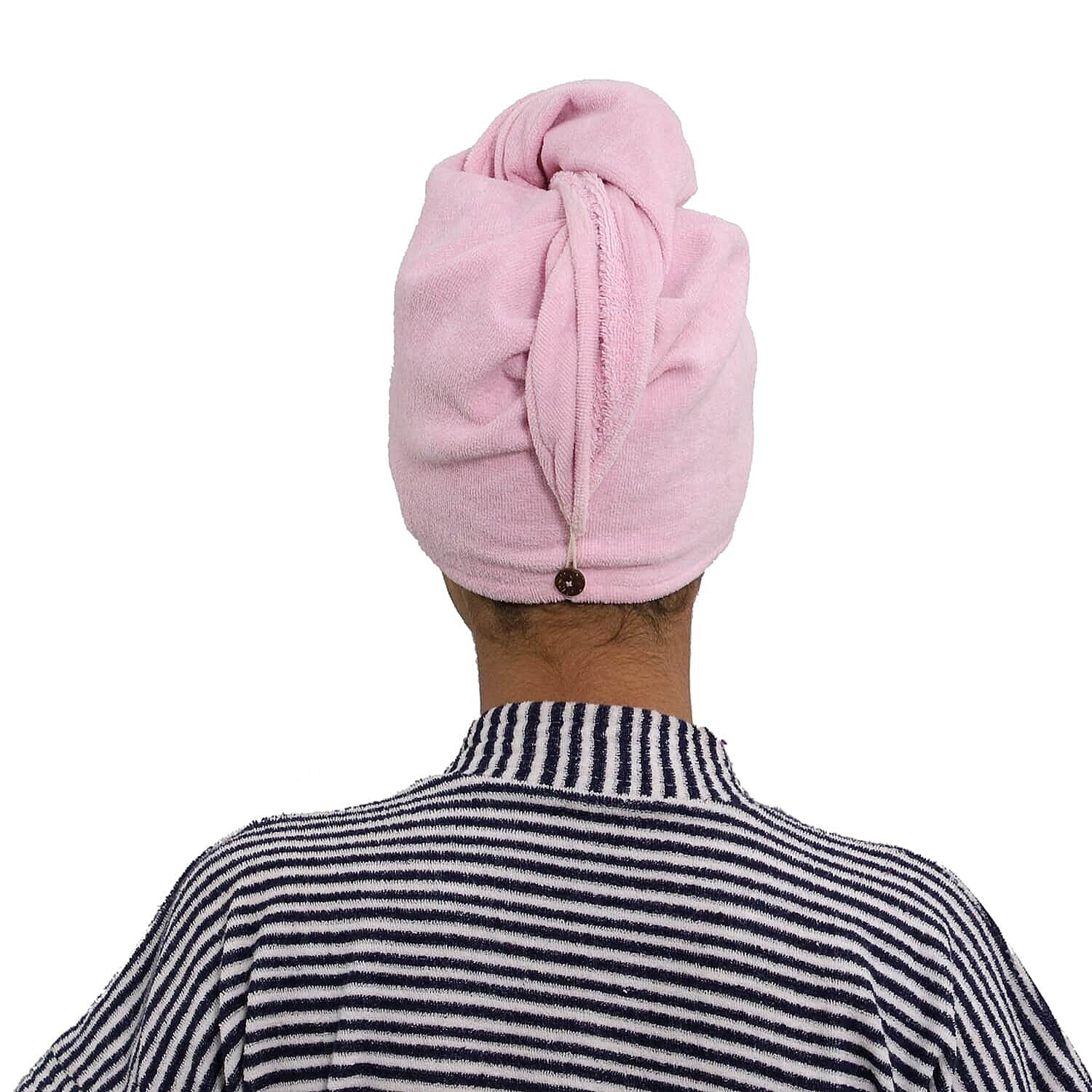 Set of 3 Hair Drying Cotton Wrap Towel (24x10 cm)- Pink, Purple and Red