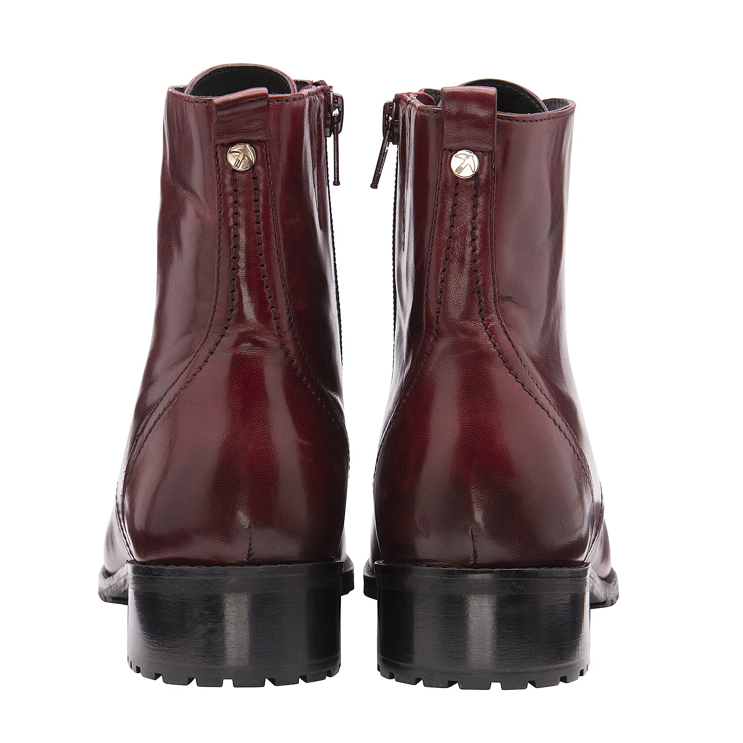 Ravel Marti Lace-Up Leather Ankle Boots (Size 4) - Burgundy