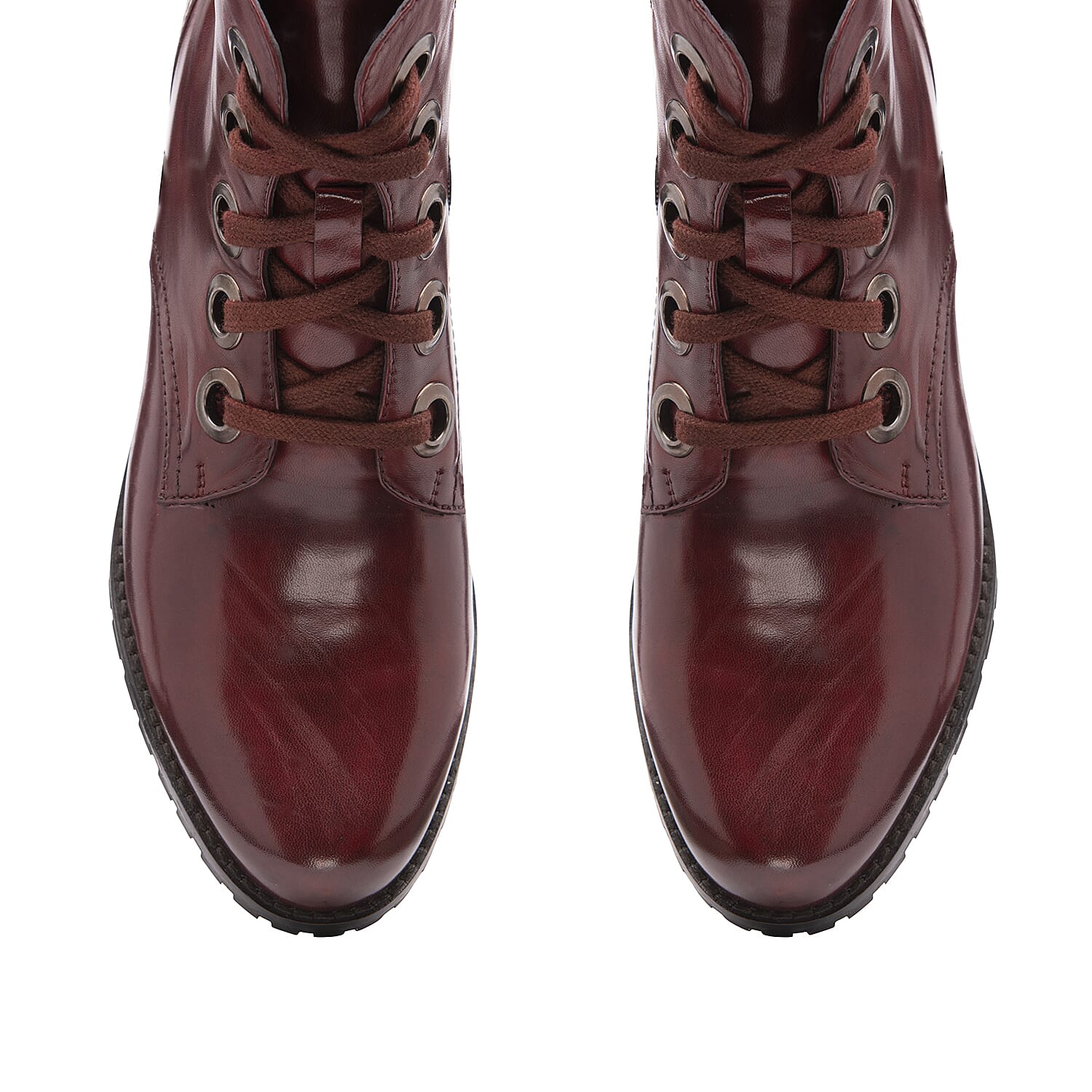 Ravel Marti Lace-Up Leather Ankle Boots (Size 8) - Burgundy