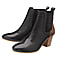 Ravel Moa Snake Pattern Leather Heeled Ankle Boots - Black