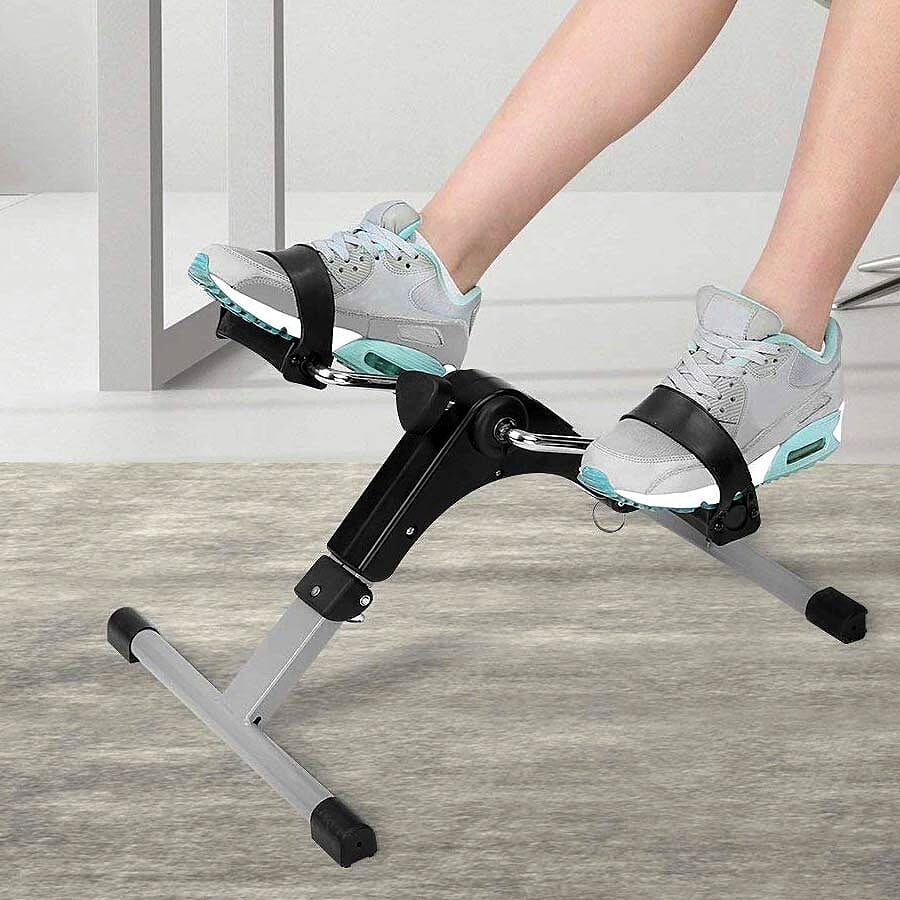 Folding Pedal Exerciser Mini Exercise Bike with Adjustable Tension Knob (Size 37x49x23 cm) - Black