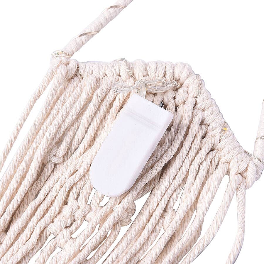 Star Shaped Dream Catcher with LED Lights in White Colour (Size 110cm)