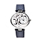 STRADA Japanese Movement Flower Carved Dial Watch with Navy Blue Strap