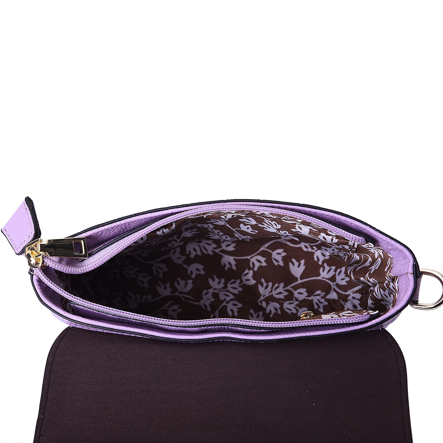 100% Genuine Leather Croc Pattern Crossbody Bag (20x9.5x18cm) - Black