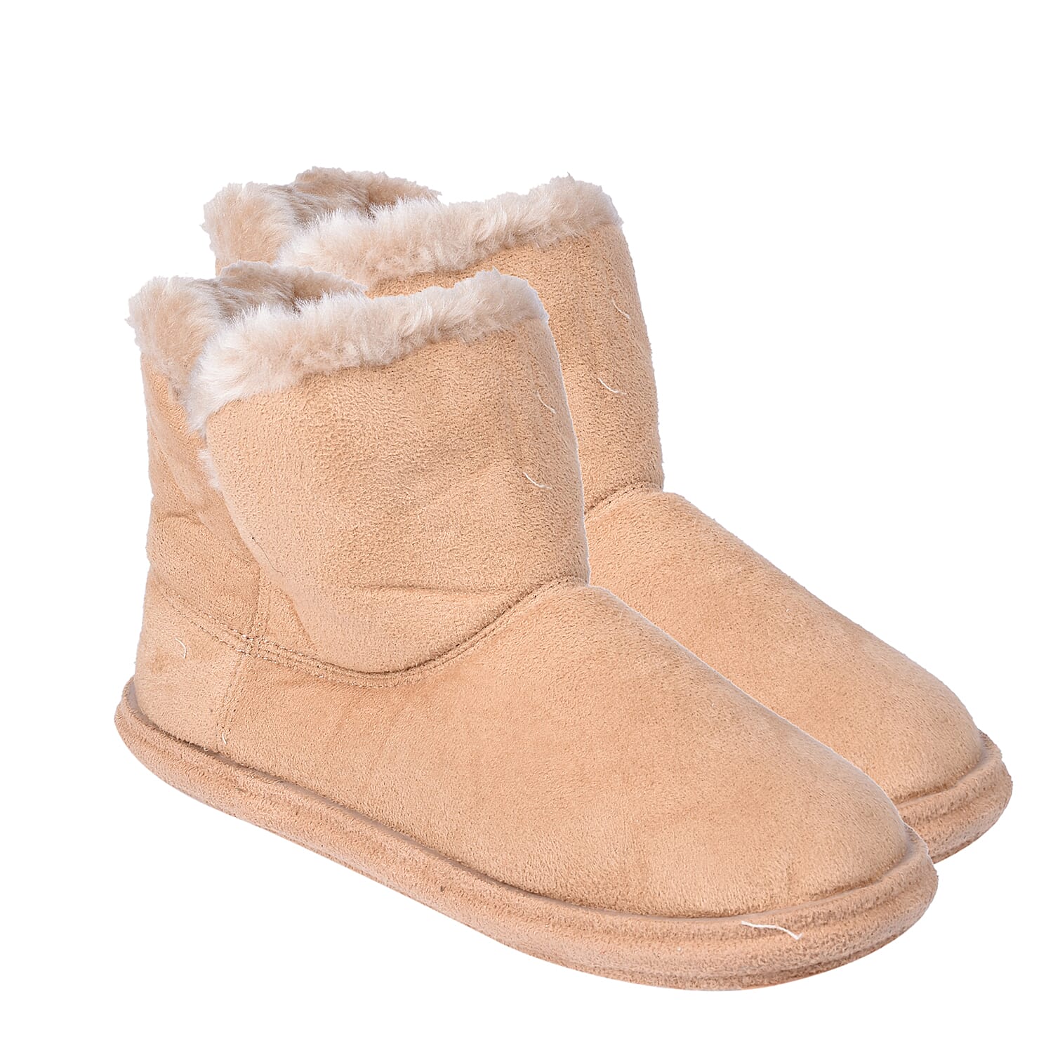 Womens Comfy Winter Bootie Slippers with Bow - Dark Brown