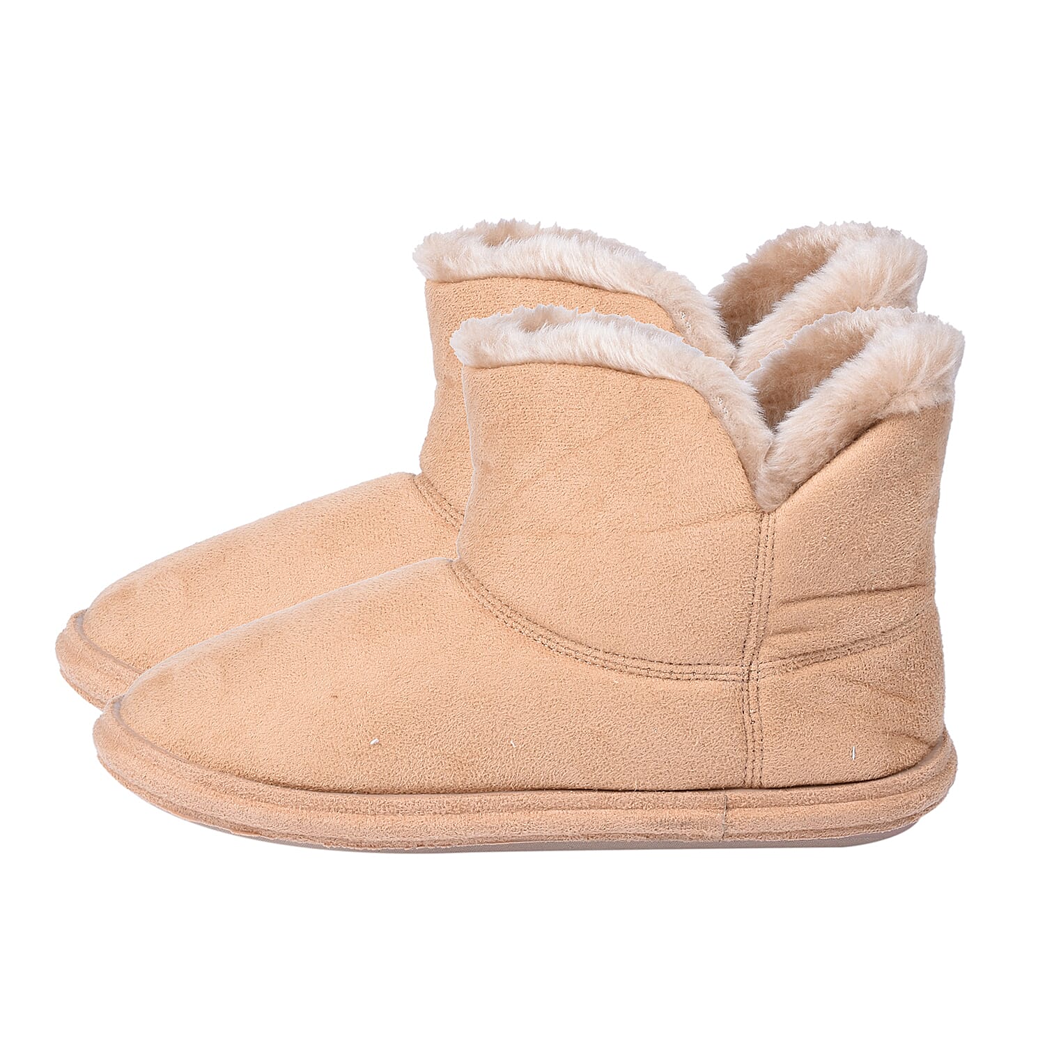 Womens Comfy Winter Bootie Slippers with Bow - Dark Brown