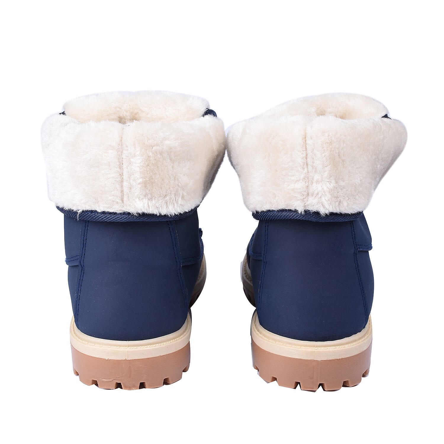 Womens Flat Fur Lined Grip Sole Winter Army Combat Ankle Boots  Black