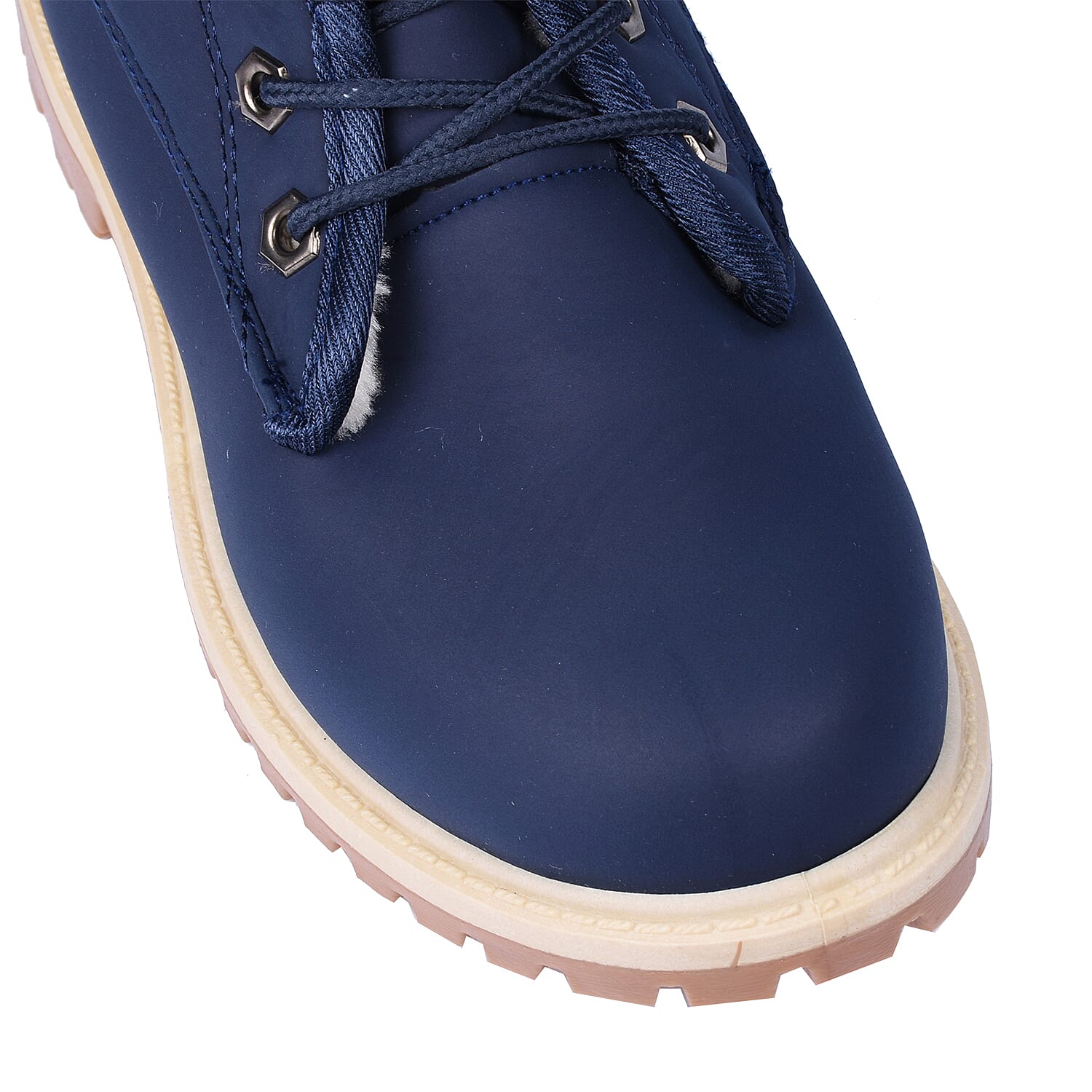 Womens Flat Fur Lined Grip Sole Winter Army Combat Ankle Boots  Black