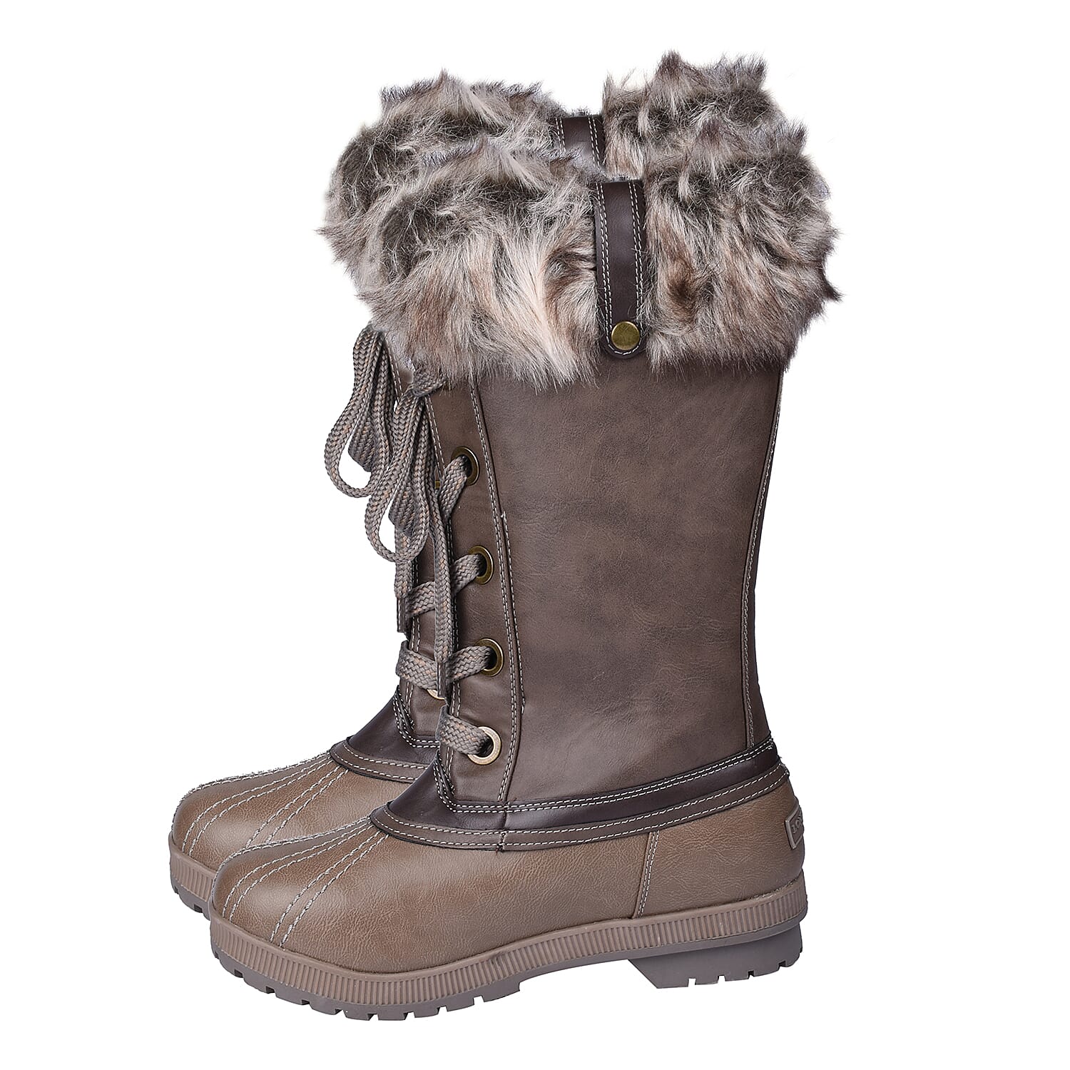 London Fog Womens Winter Boots - Brown and Cognac (Size 7)